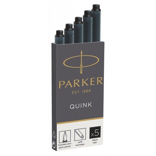 Картріджи Quink для пір'яних ручок Parker Чорні 11 410BK