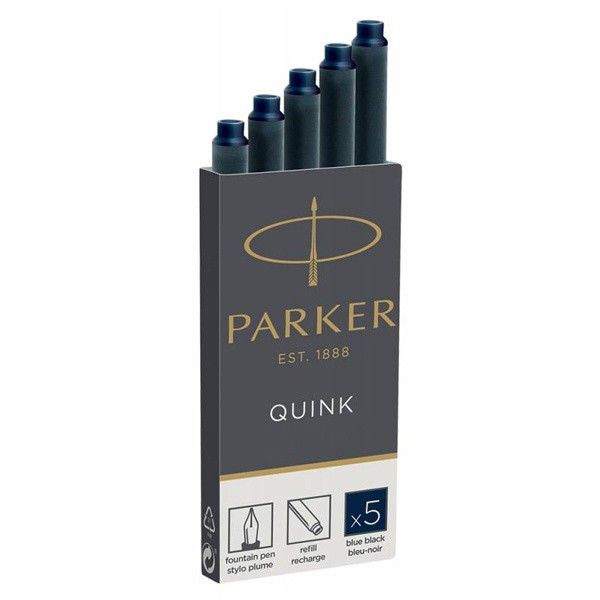 Картріджи Quink для пір'яних ручок Parker Темно-сині 11 410BLB