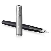 Ручка пір'яна Parker SONNET 17 Essentials Metal and Black Lacquer CT FP F