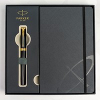 Набір Parker INGENUITY Black Lacquer GT FP F пір'яна ручка + блокнот Parker 60 011b24