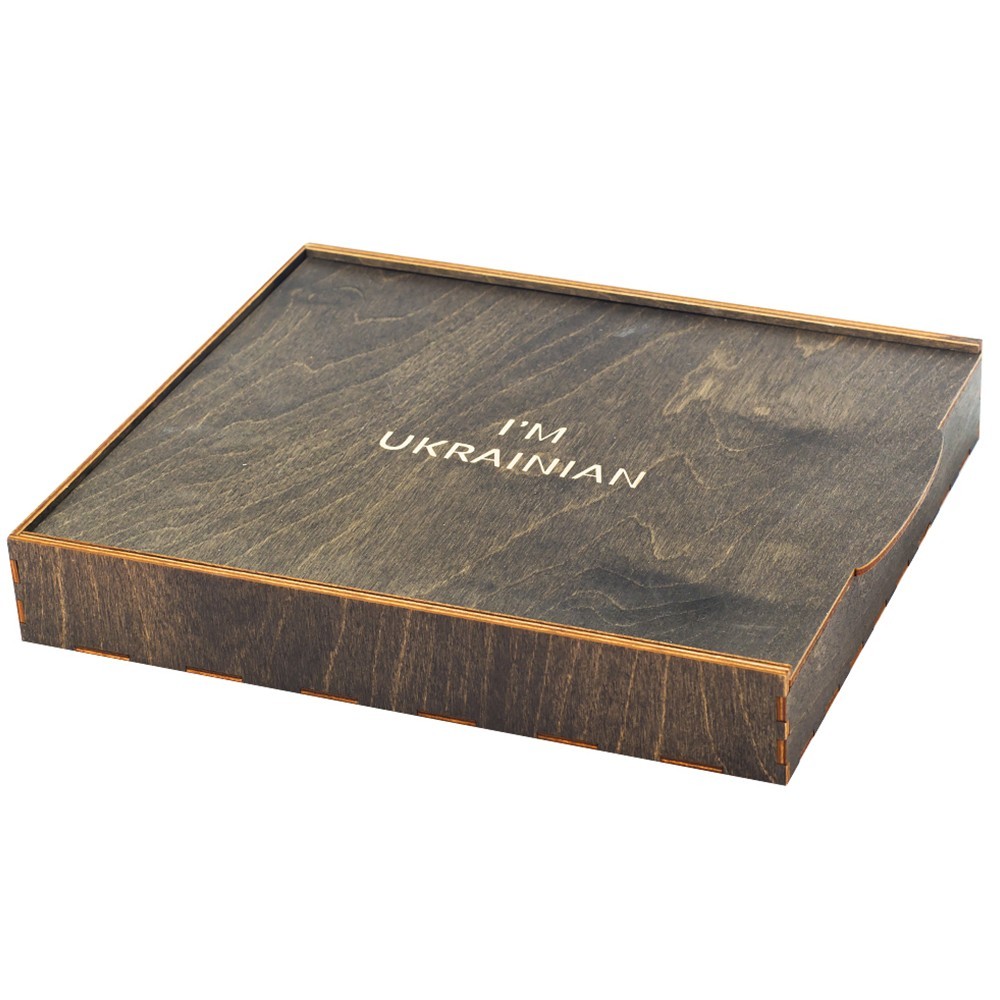 Подарунковий набір: Коробка + Ручка-ролер Parker IM 17 GT RB 22 222 + Блокнот Axent Partner I'm Ukrainian синій 8201-02-A-UKR