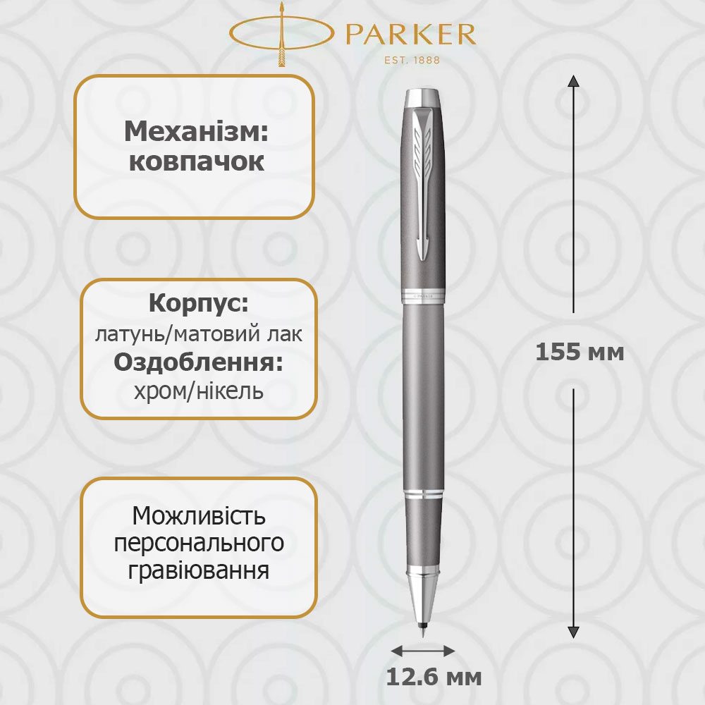 Ручка-ролер Parker IM 17 Rituals Grey GT RB 29 222