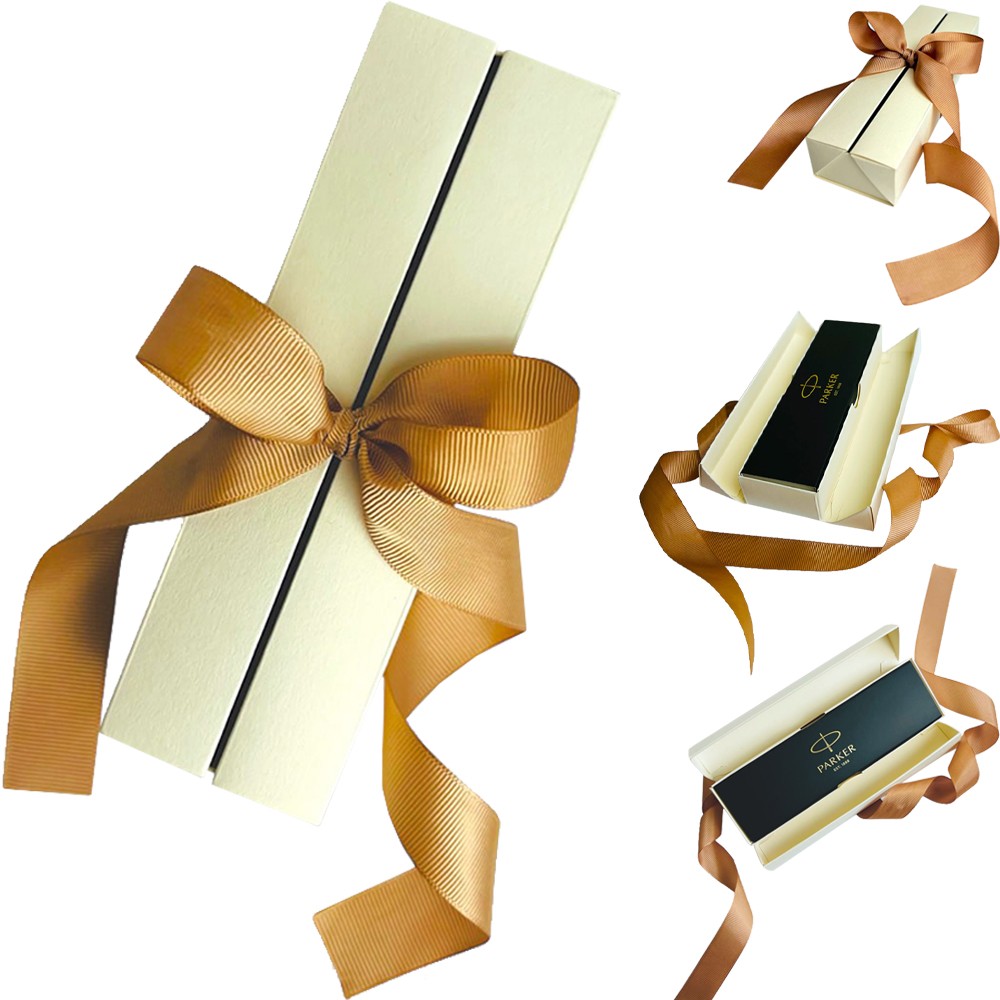 Подарункова упаковка зі стрічкою для ручок Parker айвері PK-GIFT-IVORY